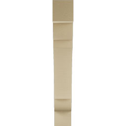 Ekena Millwork - BKTUR055X30X38OLY05RCPR - Timberthane Faux Wood Olympic Style Bracket, Block Ends, 5 1/2"W x 30"D x 38"H, Primed Tan