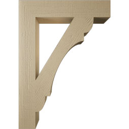 Ekena Millwork - BKTUR055X30X42OLY05RCPR - Timberthane Faux Wood Olympic Style Bracket, Block Ends, 5 1/2"W x 30"D x 42"H, Primed Tan