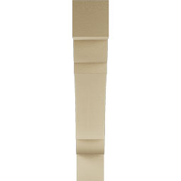 Ekena Millwork - BKTUR055X32X32OLY05RCPR - Timberthane Faux Wood Olympic Style Bracket, Block Ends, 5 1/2"W x 32"D x 32"H, Primed Tan
