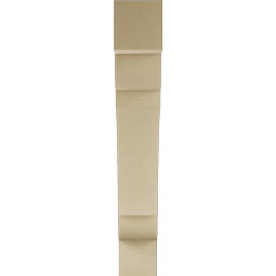Ekena Millwork - BKTUR055X32X36OLY05RCPR - Timberthane Faux Wood Olympic Style Bracket, Block Ends, 5 1/2"W x 32"D x 36"H, Primed Tan