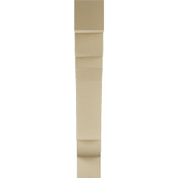 Ekena Millwork - BKTUR055X32X38OLY05RCPR - Timberthane Faux Wood Olympic Style Bracket, Block Ends, 5 1/2"W x 32"D x 38"H, Primed Tan