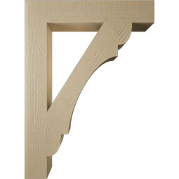 Ekena Millwork - BKTUR055X32X44OLY05RCPR - Timberthane Faux Wood Olympic Style Bracket, Block Ends, 5 1/2"W x 32"D x 44"H, Primed Tan