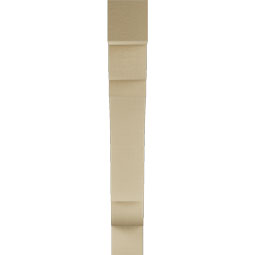 Ekena Millwork - BKTUR055X34X40OLY05RCPR - Timberthane Faux Wood Olympic Style Bracket, Block Ends, 5 1/2"W x 34"D x 40"H, Primed Tan