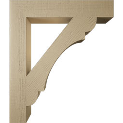 Ekena Millwork - BKTUR055X34X40OLY05RCPR - Timberthane Faux Wood Olympic Style Bracket, Block Ends, 5 1/2"W x 34"D x 40"H, Primed Tan