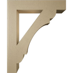 Ekena Millwork - BKTUR055X34X42OLY05RCPR - Timberthane Faux Wood Olympic Style Bracket, Block Ends, 5 1/2"W x 34"D x 42"H, Primed Tan