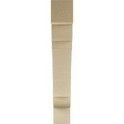 Ekena Millwork - BKTUR055X36X36OLY05RCPR - Timberthane Faux Wood Olympic Style Bracket, Block Ends, 5 1/2"W x 36"D x 36"H, Primed Tan