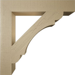 Ekena Millwork - BKTUR055X36X36OLY05RCPR - Timberthane Faux Wood Olympic Style Bracket, Block Ends, 5 1/2"W x 36"D x 36"H, Primed Tan