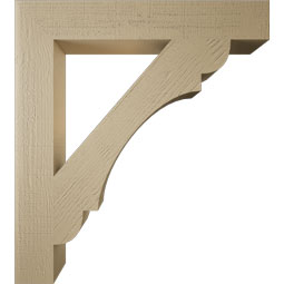 Ekena Millwork - BKTUR055X36X40OLY05RCPR - Timberthane Faux Wood Olympic Style Bracket, Block Ends, 5 1/2"W x 36"D x 40"H, Primed Tan
