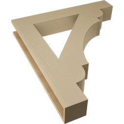 Ekena Millwork - BKTUR055X36X40OLY05RCPR - Timberthane Faux Wood Olympic Style Bracket, Block Ends, 5 1/2"W x 36"D x 40"H, Primed Tan