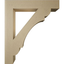 Ekena Millwork - BKTUR055X36X42OLY05RCPR - Timberthane Faux Wood Olympic Style Bracket, Block Ends, 5 1/2"W x 36"D x 42"H, Primed Tan