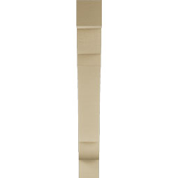 Ekena Millwork - BKTUR055X36X44OLY05RCPR - Timberthane Faux Wood Olympic Style Bracket, Block Ends, 5 1/2"W x 36"D x 44"H, Primed Tan