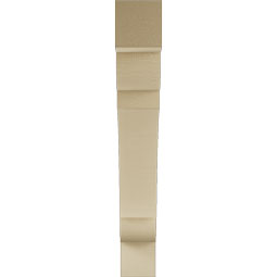 Ekena Millwork - BKTUR055X38X38OLY05RCPR - Timberthane Faux Wood Olympic Style Bracket, Block Ends, 5 1/2"W x 38"D x 38"H, Primed Tan
