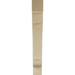Ekena Millwork - BKTUR055X38X42OLY05RCPR - Timberthane Faux Wood Olympic Style Bracket, Block Ends, 5 1/2"W x 38"D x 42"H, Primed Tan