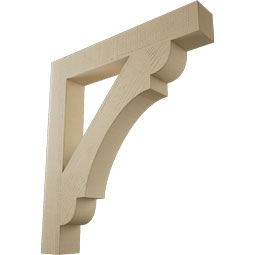 Ekena Millwork - BKTUR055X38X42OLY05RCPR - Timberthane Faux Wood Olympic Style Bracket, Block Ends, 5 1/2"W x 38"D x 42"H, Primed Tan