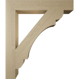 Ekena Millwork - BKTUR055X38X44OLY05RCPR - Timberthane Faux Wood Olympic Style Bracket, Block Ends, 5 1/2"W x 38"D x 44"H, Primed Tan
