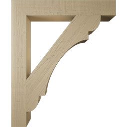 Ekena Millwork - BKTUR055X38X46OLY05RCPR - Timberthane Faux Wood Olympic Style Bracket, Block Ends, 5 1/2"W x 38"D x 46"H, Primed Tan
