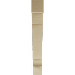Ekena Millwork - BKTUR055X40X40OLY05RCPR - Timberthane Faux Wood Olympic Style Bracket, Block Ends, 5 1/2"W x 40"D x 40"H, Primed Tan