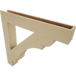 Ekena Millwork - BKTUR055X40X40OLY05RCPR - Timberthane Faux Wood Olympic Style Bracket, Block Ends, 5 1/2"W x 40"D x 40"H, Primed Tan