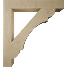 Ekena Millwork - BKTUR055X40X44OLY05RCPR - Timberthane Faux Wood Olympic Style Bracket, Block Ends, 5 1/2"W x 40"D x 44"H, Primed Tan