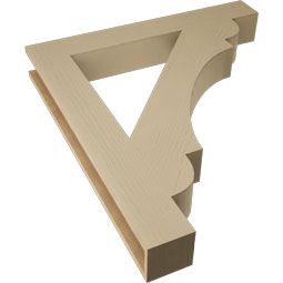 Ekena Millwork - BKTUR055X40X44OLY05RCPR - Timberthane Faux Wood Olympic Style Bracket, Block Ends, 5 1/2"W x 40"D x 44"H, Primed Tan