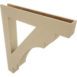 Ekena Millwork - BKTUR055X40X48OLY05RCPR - Timberthane Faux Wood Olympic Style Bracket, Block Ends, 5 1/2"W x 40"D x 48"H, Primed Tan