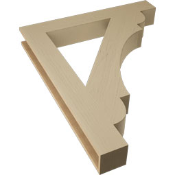 Ekena Millwork - BKTUR055X40X48OLY05RCPR - Timberthane Faux Wood Olympic Style Bracket, Block Ends, 5 1/2"W x 40"D x 48"H, Primed Tan