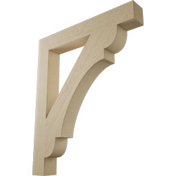 Ekena Millwork - BKTUR055X40X48OLY05RCPR - Timberthane Faux Wood Olympic Style Bracket, Block Ends, 5 1/2"W x 40"D x 48"H, Primed Tan