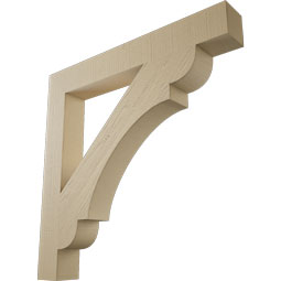Ekena Millwork - BKTUR055X42X42OLY05RCPR - Timberthane Faux Wood Olympic Style Bracket, Block Ends, 5 1/2"W x 42"D x 42"H, Primed Tan