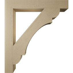 Ekena Millwork - BKTUR055X42X48OLY05RCPR - Timberthane Faux Wood Olympic Style Bracket, Block Ends, 5 1/2"W x 42"D x 48"H, Primed Tan