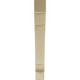 Ekena Millwork - BKTUR055X44X44OLY05RCPR - Timberthane Faux Wood Olympic Style Bracket, Block Ends, 5 1/2"W x 44"D x 44"H, Primed Tan