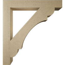 Ekena Millwork - BKTUR055X44X48OLY05RCPR - Timberthane Faux Wood Olympic Style Bracket, Block Ends, 5 1/2"W x 44"D x 48"H, Primed Tan