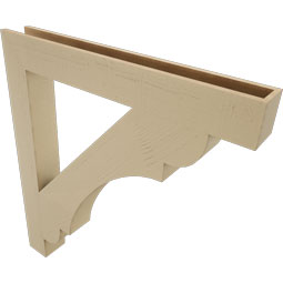 Ekena Millwork - BKTUR055X44X48OLY05RCPR - Timberthane Faux Wood Olympic Style Bracket, Block Ends, 5 1/2"W x 44"D x 48"H, Primed Tan