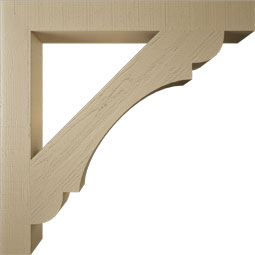 Ekena Millwork - BKTUR055X46X46OLY05RCPR - Timberthane Faux Wood Olympic Style Bracket, Block Ends, 5 1/2"W x 46"D x 46"H, Primed Tan