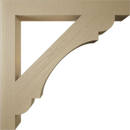 Ekena Millwork - BKTUR055X48X48OLY05RCPR - Timberthane Faux Wood Olympic Style Bracket, Block Ends, 5 1/2"W x 48"D x 48"H, Primed Tan