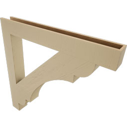 Ekena Millwork - BKTUR055X48X48OLY05RCPR - Timberthane Faux Wood Olympic Style Bracket, Block Ends, 5 1/2"W x 48"D x 48"H, Primed Tan