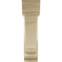 Ekena Millwork - BKTUR0352X14X14OLY01RCPR - Timberthane Faux Wood Olympic Style Bracket w/ Offset Brace, Traditional Ends, 3 1/2"W x 14"D x 14"H, Primed Tan