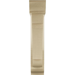 Ekena Millwork - BKTUR0352X14X18OLY01RCPR - Timberthane Faux Wood Olympic Style Bracket w/ Offset Brace, Traditional Ends, 3 1/2"W x 14"D x 18"H, Primed Tan