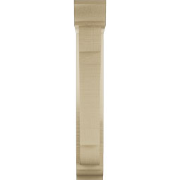 Ekena Millwork - BKTUR0352X14X22OLY01RCPR - Timberthane Faux Wood Olympic Style Bracket w/ Offset Brace, Traditional Ends, 3 1/2"W x 14"D x 22"H, Primed Tan