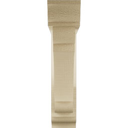 Ekena Millwork - BKTUR0352X16X16OLY01RCPR - Timberthane Faux Wood Olympic Style Bracket w/ Offset Brace, Traditional Ends, 3 1/2"W x 16"D x 16"H, Primed Tan