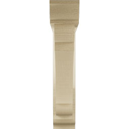 Ekena Millwork - BKTUR0352X18X18OLY01RCPR - Timberthane Faux Wood Olympic Style Bracket w/ Offset Brace, Traditional Ends, 3 1/2"W x 18"D x 18"H, Primed Tan