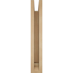Ekena Millwork - BKTUR0352X22X22OLY01RCPR - Timberthane Faux Wood Olympic Style Bracket w/ Offset Brace, Traditional Ends, 3 1/2"W x 22"D x 22"H, Primed Tan