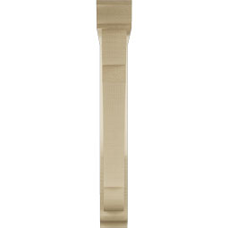 Ekena Millwork - BKTUR0352X22X26OLY01RCPR - Timberthane Faux Wood Olympic Style Bracket w/ Offset Brace, Traditional Ends, 3 1/2"W x 22"D x 26"H, Primed Tan