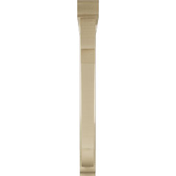 Ekena Millwork - BKTUR0352X34X34OLY01RCPR - Timberthane Faux Wood Olympic Style Bracket w/ Offset Brace, Traditional Ends, 3 1/2"W x 34"D x 34"H, Primed Tan