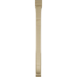 Ekena Millwork - BKTUR0352X36X44OLY01RCPR - Timberthane Faux Wood Olympic Style Bracket w/ Offset Brace, Traditional Ends, 3 1/2"W x 36"D x 44"H, Primed Tan