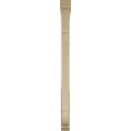 Ekena Millwork - BKTUR0352X36X48OLY01RCPR - Timberthane Faux Wood Olympic Style Bracket w/ Offset Brace, Traditional Ends, 3 1/2"W x 36"D x 48"H, Primed Tan