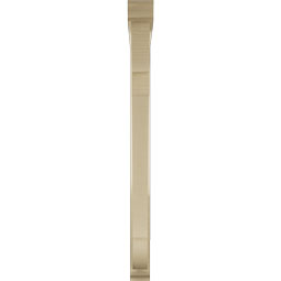 Ekena Millwork - BKTUR0352X38X44OLY01RCPR - Timberthane Faux Wood Olympic Style Bracket w/ Offset Brace, Traditional Ends, 3 1/2"W x 38"D x 44"H, Primed Tan