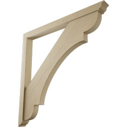 Ekena Millwork - BKTUR0352X40X40OLY01RCPR - Timberthane Faux Wood Olympic Style Bracket w/ Offset Brace, Traditional Ends, 3 1/2"W x 40"D x 40"H, Primed Tan