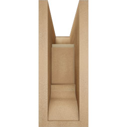 Ekena Millwork - BKTUR0554X14X14OLY01RCPR - Timberthane Faux Wood Olympic Style Bracket w/ Offset Brace, Traditional Ends, 5 1/2"W x 14"D x 14"H, Primed Tan