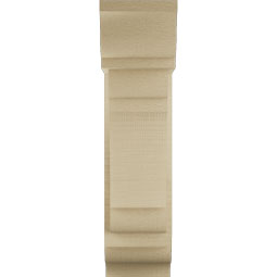 Ekena Millwork - BKTUR0554X14X22OLY01RCPR - Timberthane Faux Wood Olympic Style Bracket w/ Offset Brace, Traditional Ends, 5 1/2"W x 14"D x 22"H, Primed Tan