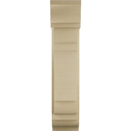 Ekena Millwork - BKTUR0554X14X26OLY01RCPR - Timberthane Faux Wood Olympic Style Bracket w/ Offset Brace, Traditional Ends, 5 1/2"W x 14"D x 26"H, Primed Tan